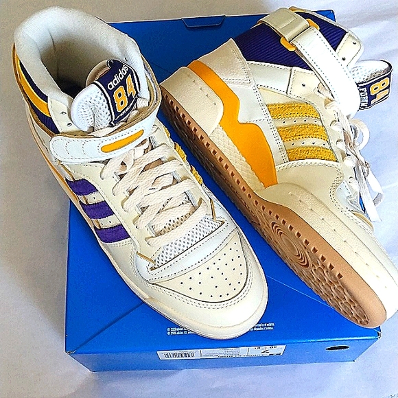 ADIDAS FORUM 84 High Top BASKETBALL SHOES GX9054 Sz 7 NWT Ivory Color Lets play! - Picture 3 of 17